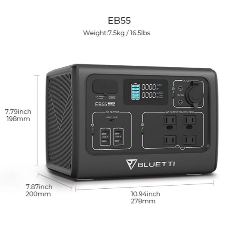 BLUETTI EB55 Portable Power Station 700W/537Wh BLUETTI EB55 Portable Power Station 700W/537Wh -Elite Patio Direct Shop f7d7c897f798fc44c391847188c3ac79