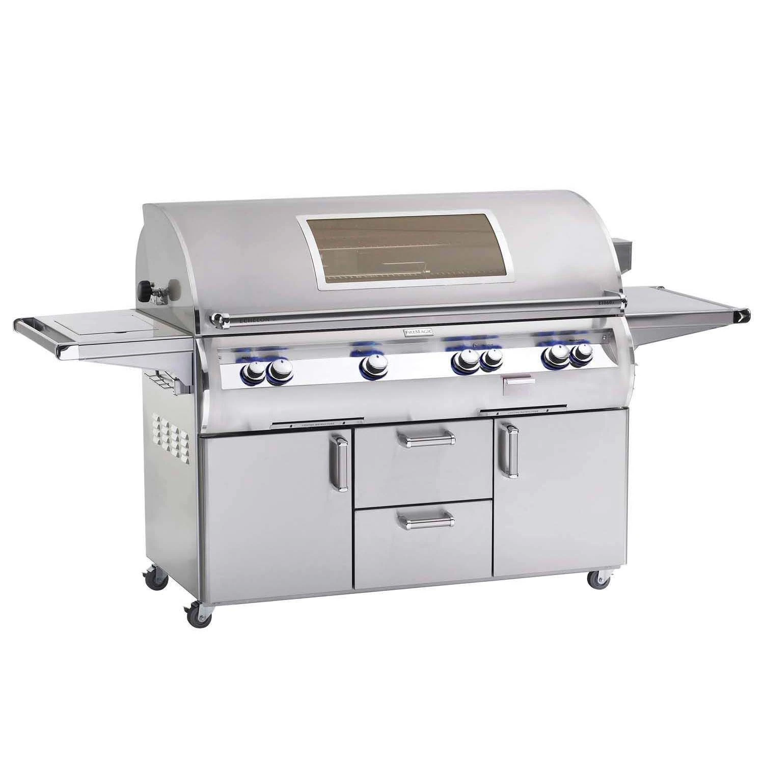 Fire Magic E1060s Echelon Diamond 48-Inch Gas Grill on Cart with Single Side Burner Fire Magic E1060s Echelon Diamond 48-Inch Gas Grill On Cart With Single Side Burner -Elite Patio Direct Shop fire magic e1060s window analog