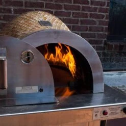 HPC Forno Hybrid Gas/Wood Fueled Mosaic Tile Pizza Oven On Wheeled Cart 3 HPC Forno Hybrid Gas/Wood Fueled Mosaic Tile Pizza Oven On Wheeled Cart -Elite Patio Direct Shop forno pizza oven action c60c4a6e 0386 46d0 ac27 c4d43284d596