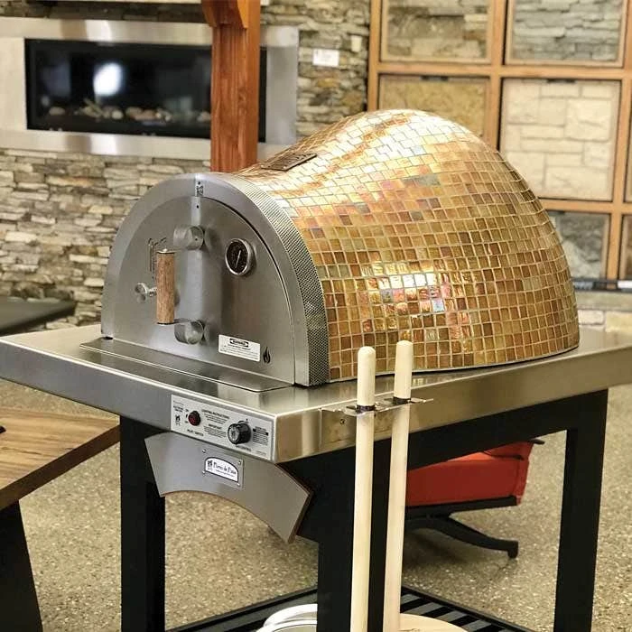 HPC Forno Hybrid Gas/Wood Fueled Mosaic Tile Pizza Oven on Wheeled Cart HPC Forno Hybrid Gas/Wood Fueled Mosaic Tile Pizza Oven On Wheeled Cart -Elite Patio Direct Shop forno pizza oven