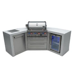 Mont Alpi 400 Deluxe BBQ Grill Island With 45 Degree Corners & Fridge Cabinet - MAi400-D45FC -Elite Patio Direct Shop mai400 d45fc