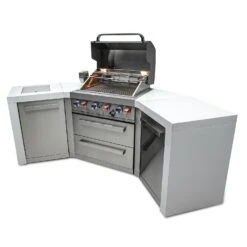 Mont Alpi 400 Deluxe BBQ Grill Island With 45 Degree Corners - MAi400-D45 -Elite Patio Direct Shop mai400 d45open