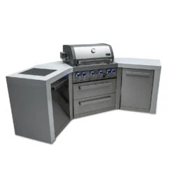 Mont Alpi 400 Deluxe BBQ Grill Island With 45 Degree Corners - MAi400-D45 -Elite Patio Direct Shop mai400 d45side2