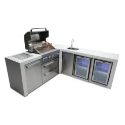 Mont Alpi 400 Deluxe BBQ Grill Island With 90 Degree Corner Beverage Center & Fridge - MAi400-D90BEVFC