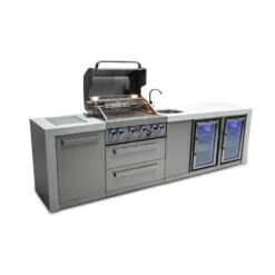 Mont Alpi 400 Deluxe BBQ Grill Island With Beverage Center & Fridge - MAi400-DBEVFC 6 Mont Alpi 400 Deluxe BBQ Grill Island With Beverage Center & Fridge - MAi400-DBEVFC -Elite Patio Direct Shop mai400 dbevfcsideopen