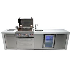 Mont Alpi 400 Deluxe BBQ Grill Island With Beverage Center - MAi400-DBEV -Elite Patio Direct Shop mai400 dbevheroopen