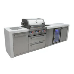 Mont Alpi 400 Deluxe BBQ Grill Island With Beverage Center - MAi400-DBEV -Elite Patio Direct Shop mai400 dbevside