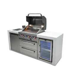 Mont Alpi 400 Deluxe BBQ Grill Island With Fridge Cabinet - MAi400-DFC -Elite Patio Direct Shop mai400 dfc