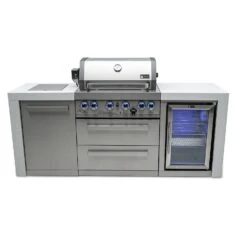 Mont Alpi 400 Deluxe BBQ Grill Island With Fridge Cabinet - MAi400-DFC