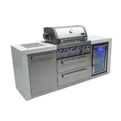 Mont Alpi 400 Deluxe BBQ Grill Island With Fridge Cabinet - MAi400-DFC -Elite Patio Direct Shop mai400 dfcside