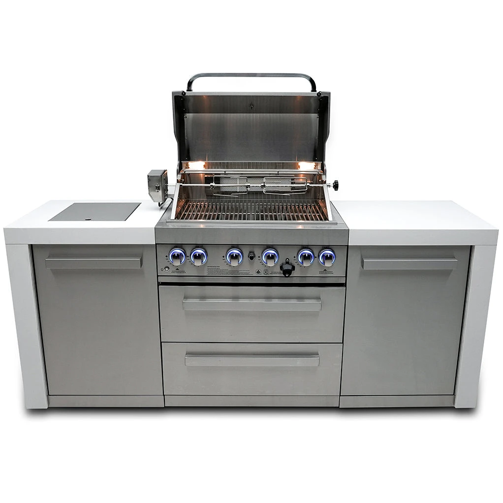 Mont Alpi 400 Deluxe BBQ Grill Island - MAi400-D Mont Alpi 400 Deluxe BBQ Grill Island - MAi400-D -Elite Patio Direct Shop mai400 dfrontopen
