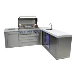 Mont Alpi 805 BBQ Grill Island With 90 Degree Corner & Beverage Center - MAi805-90BEV 3 Mont Alpi 805 BBQ Grill Island With 90 Degree Corner & Beverage Center - MAi805-90BEV -Elite Patio Direct Shop mai805 90bevopen
