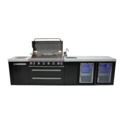 Mont Alpi 805 Black Stainless Steel BBQ Grill Island With Beverage Center & Fridge - MAi805-BSSBEVFC 3 Mont Alpi 805 Black Stainless Steel BBQ Grill Island With Beverage Center & Fridge - MAi805-BSSBEVFC -Elite Patio Direct Shop mai805 bssbevfrontopen c3d78bcb 2385 4160 a279 c3862f7d49e2