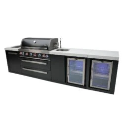 Mont Alpi 805 Black Stainless Steel BBQ Grill Island With Beverage Center & Fridge - MAi805-BSSBEVFC 4 Mont Alpi 805 Black Stainless Steel BBQ Grill Island With Beverage Center & Fridge - MAi805-BSSBEVFC -Elite Patio Direct Shop mai805 bssbevside 7325b9e8 826b 432f 8f59 9faa4d9dfaf5