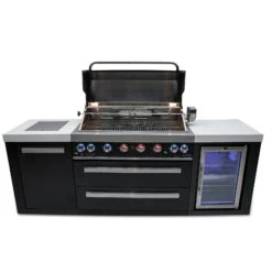Mont Alpi 805 Black Stainless Steel BBQ Grill Island With Fridge Cabinet - MAi805-BSSFC 4 Mont Alpi 805 Black Stainless Steel BBQ Grill Island With Fridge Cabinet - MAi805-BSSFC -Elite Patio Direct Shop mai805 bssfcfrontopen