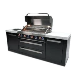 Mont Alpi 805 Black Stainless Steel BBQ Grill Island - MAi805-BSS -Elite Patio Direct Shop mai805 bsssideopen