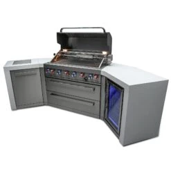 Mont Alpi 805 Deluxe BBQ Grill Island With 45 Degree Corners & Fridge Cabinet - MAi805-D45FC -Elite Patio Direct Shop mai805 d45fc a484f75a e864 4cd2 8d8a bdd15e12ce23