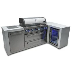 Mont Alpi 805 Deluxe BBQ Grill Island With 90 Degree Corner & Fridge Cabinet - MAi805-D90FC