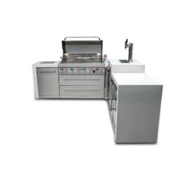 Mont Alpi 805 Deluxe BBQ Grill Island With 90 Degree Corner, Kegerator & Fridge Cabinet - MAi805-D90KEGFC 6 Mont Alpi 805 Deluxe BBQ Grill Island With 90 Degree Corner, Kegerator & Fridge Cabinet - MAi805-D90KEGFC -Elite Patio Direct Shop mai805 d90kegfcfrontopen
