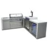 Mont Alpi 805 Deluxe BBQ Grill Island With 90 Degree Corner, Kegerator & Fridge Cabinet - MAi805-D90KEGFC