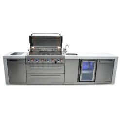 Mont Alpi 805 Deluxe BBQ Grill Island With Beverage Center - MAi805-DBEV -Elite Patio Direct Shop mai805 dbevheroopen