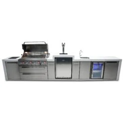 Mont Alpi 805 Deluxe BBQ Grill Island With Kegerator & Beverage Center - MAi805-DKEGBEV 3 Mont Alpi 805 Deluxe BBQ Grill Island With Kegerator & Beverage Center - MAi805-DKEGBEV -Elite Patio Direct Shop mai805 dkegbevfrontopen