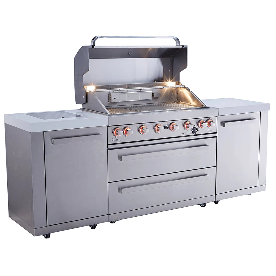 Mont Alpi 805 BBQ Grill Island - MAi805 Mont Alpi 805 BBQ Grill Island - MAi805 -Elite Patio Direct Shop mai805sideopen