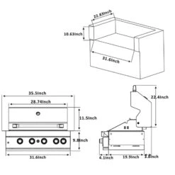 Mont Alpi 400 Built-In Gas Grill - MABI400 7 Mont Alpi 400 Built-In Gas Grill - MABI400 -Elite Patio Direct Shop montalpi400dimensions