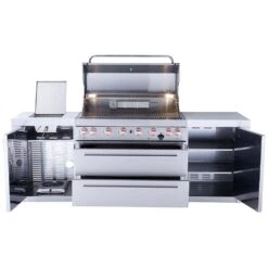 Mont Alpi 805 Deluxe BBQ Grill Island - MAi805-D -Elite Patio Direct Shop montalpi805deluxeislandopencabinets