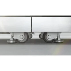 Mont Alpi 805 Deluxe BBQ Grill Island With Fridge Cabinet - MAi805-DFC -Elite Patio Direct Shop montalpibbqislandwheellevelers 695x695 ec38647d b704 452b ae94 7bbd7536210c