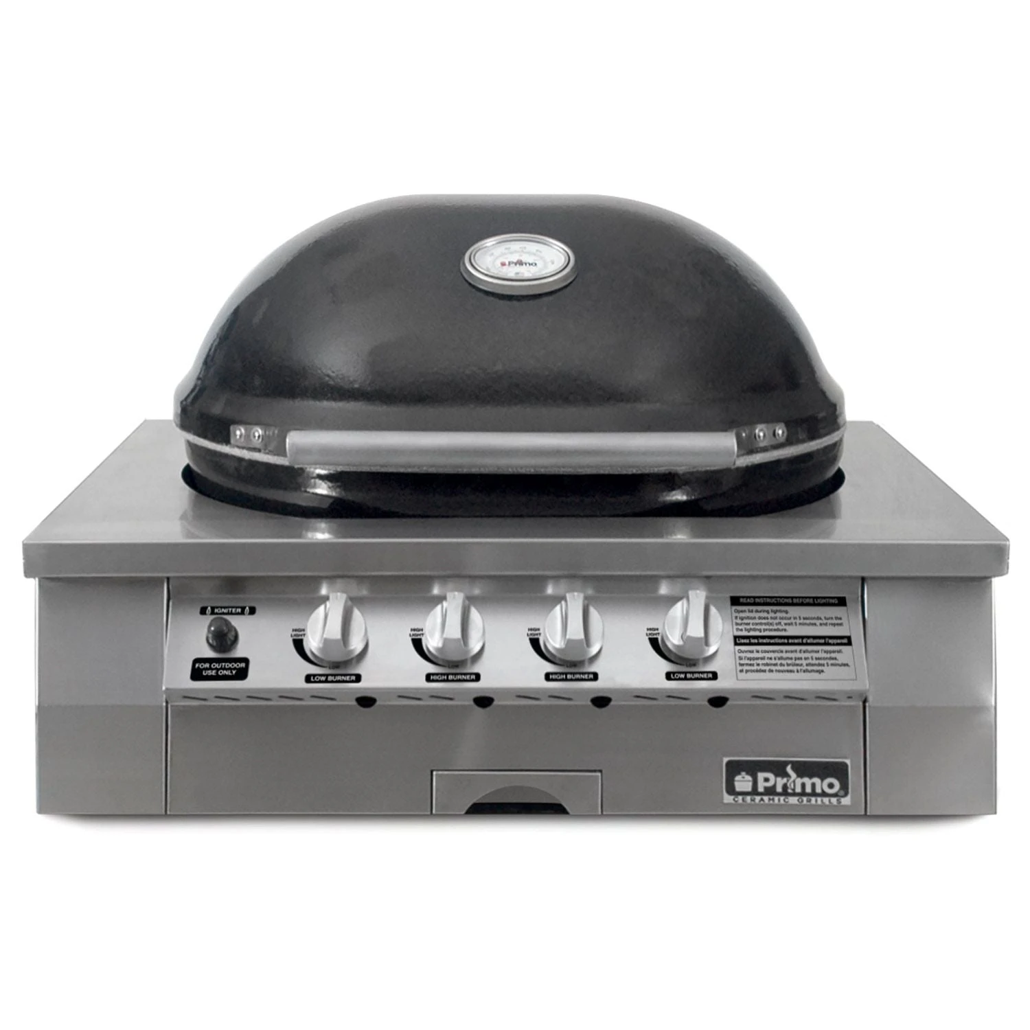Primo Oval G420 36-Inch Ceramic Built-In Kamado Gas Grill Primo Oval G420 36-Inch Ceramic Built-In Kamado Gas Grill -Elite Patio Direct Shop oval g 420 front head only