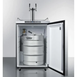 Summit 24-Inch 5.6 Cu. Ft. Outdoor Rated Beer Kegerator -Elite Patio Direct Shop summit24inch5.6cuftdoubletapkegeratoropen